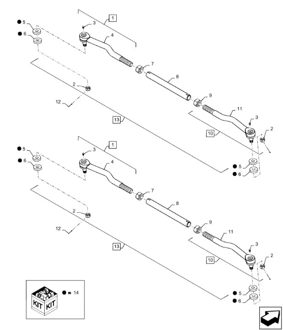 87455748 - Набор шайб тяги рул. моста пер. DS 4/5кл. TGT8./Mg.